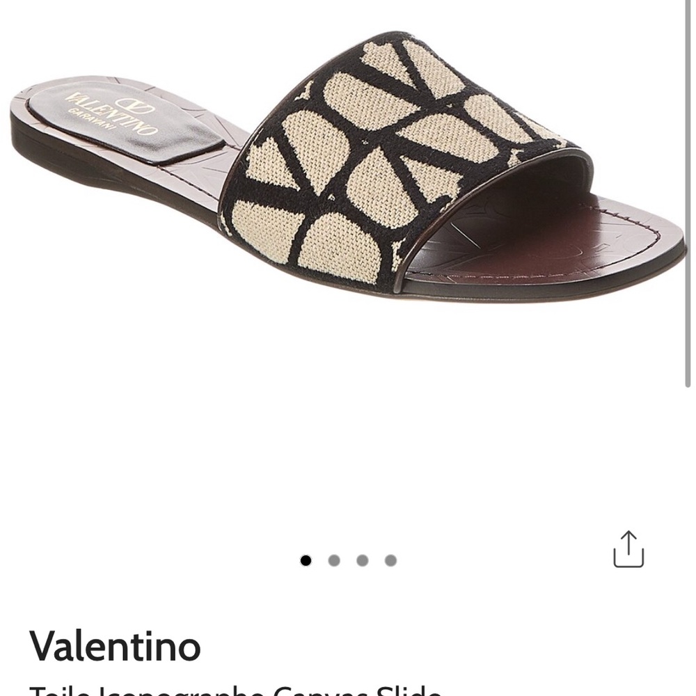New Valentino Garavani Black and Cream Geometric Sandals with box
